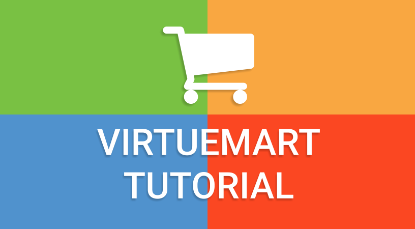 Virtuemart 2 Tutorial heading with icon of shopping cart