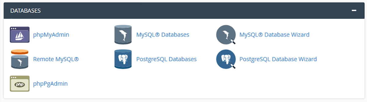 cPanel MySQL Databases Panel