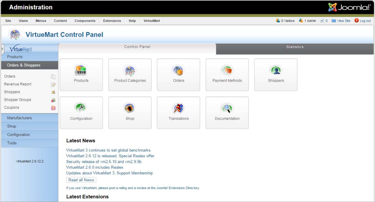 Virtuemartv2-main-admin-screen