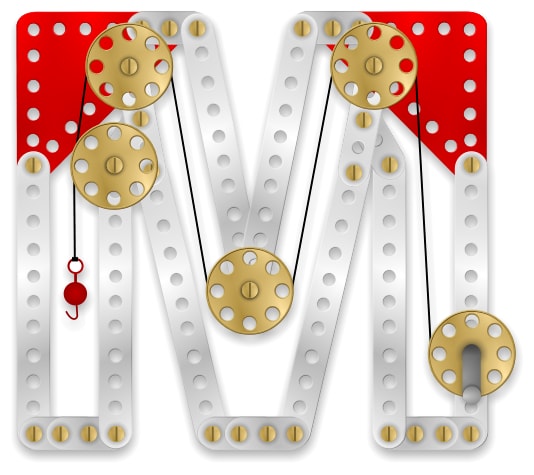 full colour image of letter M vector illustration
